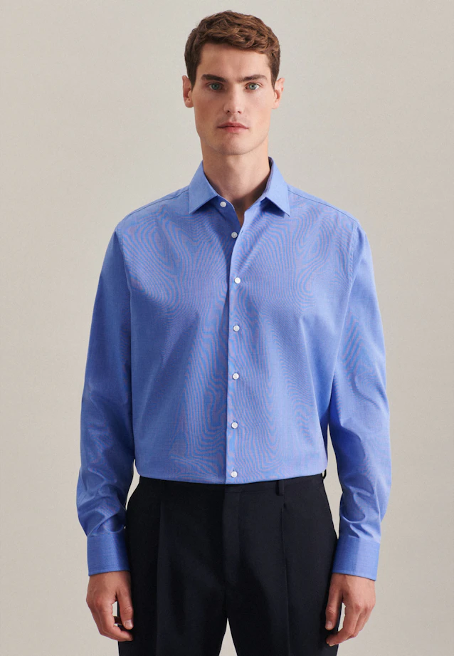 Slim Business Hemd Uni in Mittelblau |  Seidensticker Onlineshop