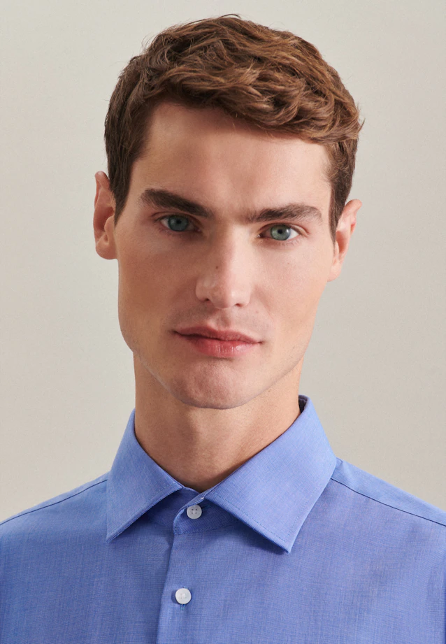 Slim Business Hemd Uni in Mittelblau |  Seidensticker Onlineshop