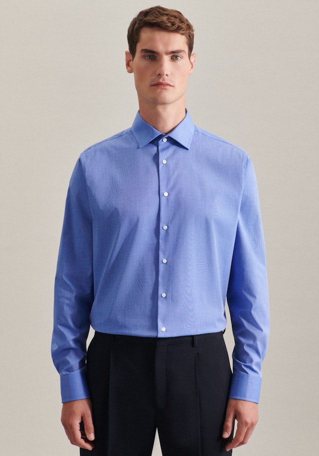 Slim Chemise d'affaires Uni in Bleu Moyen | Seidensticker Onlineshop
