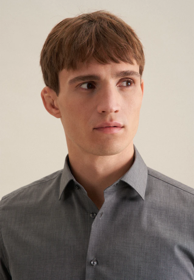 Slim Business shirt Uni in Grey |  Seidensticker Onlineshop