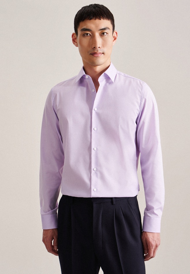 Chemise Business Slim Fil à fil Col Kent dans Lilas | Boutique en ligne Seidensticker