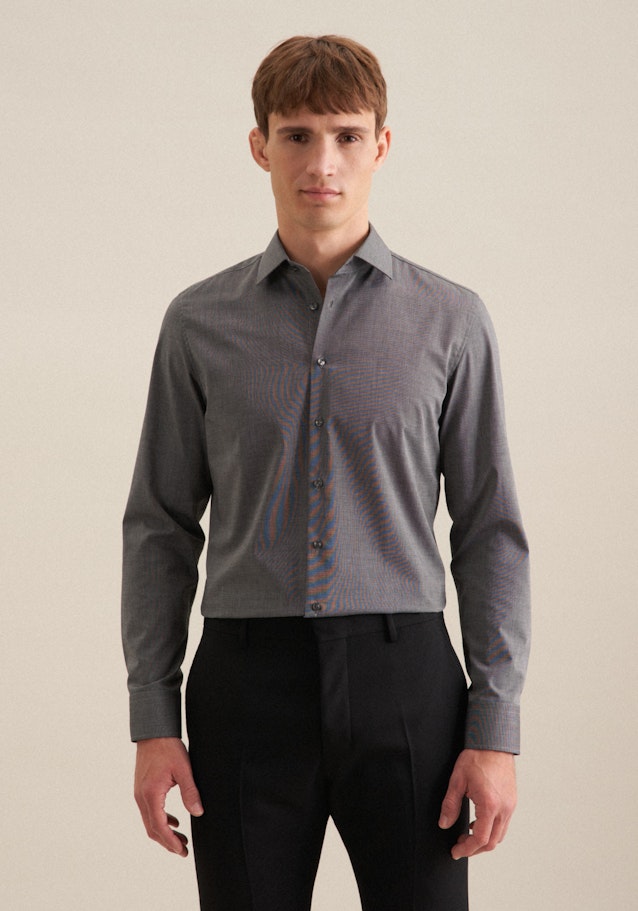 Non-iron Fil a fil Business overhemd in Slim with Kentkraag in Grijs |  Seidensticker Onlineshop