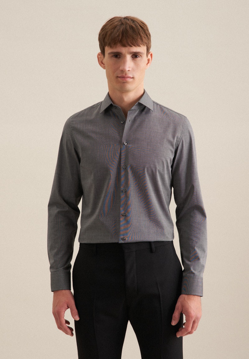 Non-iron Fil a fil Business Shirt in Slim with Kent-Collar
