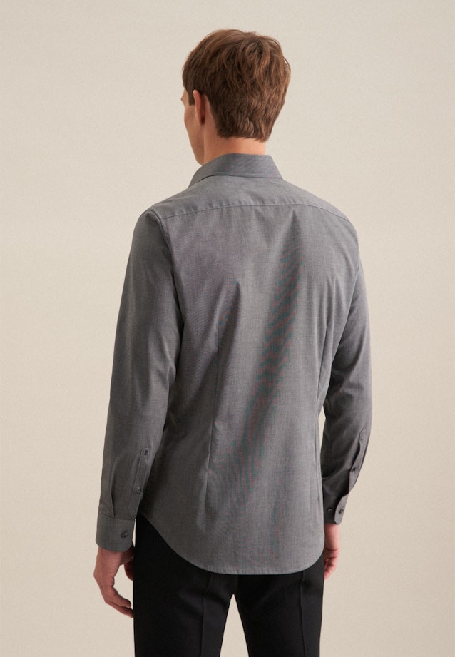 Bügelfreies Fil a fil Business Hemd in Slim mit Kentkragen in Grau | Seidensticker Onlineshop