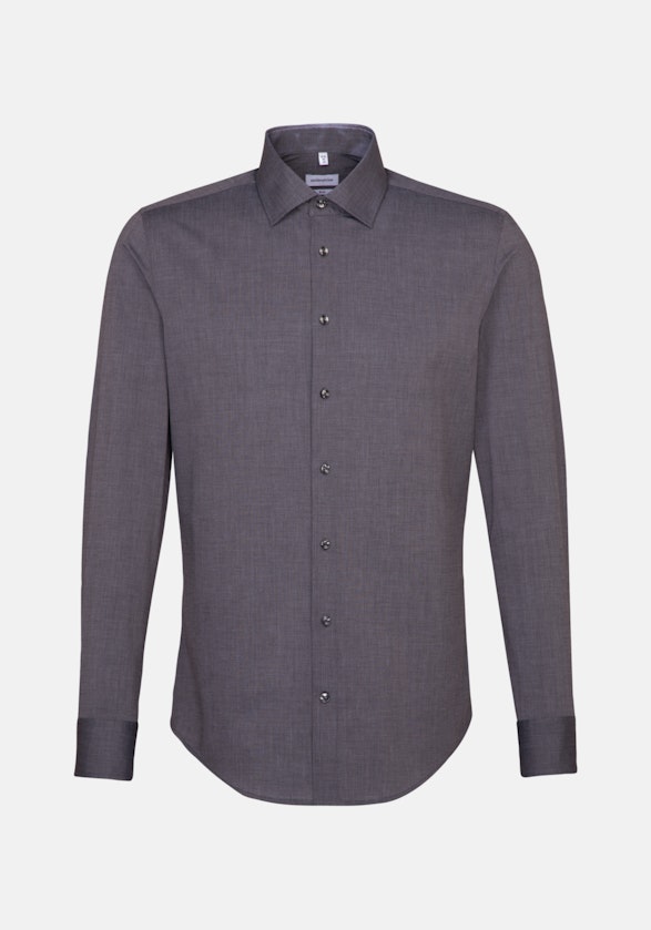 Non-iron Fil a fil Business overhemd in Slim with Kentkraag in Grijs |  Seidensticker Onlineshop