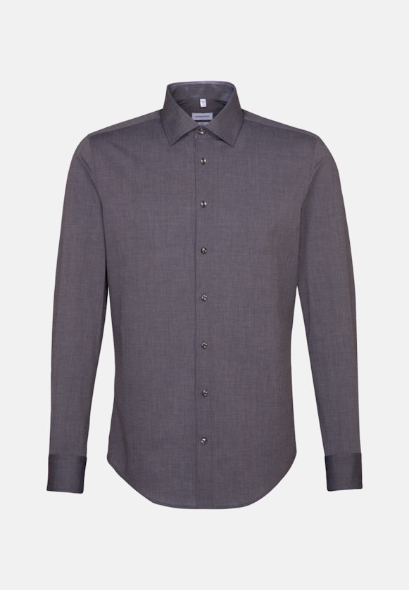Non-iron Fil a fil Business Shirt in Slim with Kent-Collar in Grey |  Seidensticker Onlineshop
