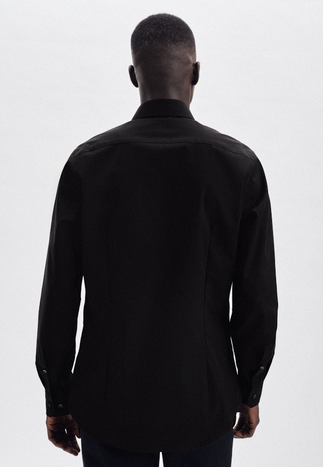 Non-iron Poplin Business Shirt in Shaped with Kent-Collar in Black | Seidensticker Onlineshop