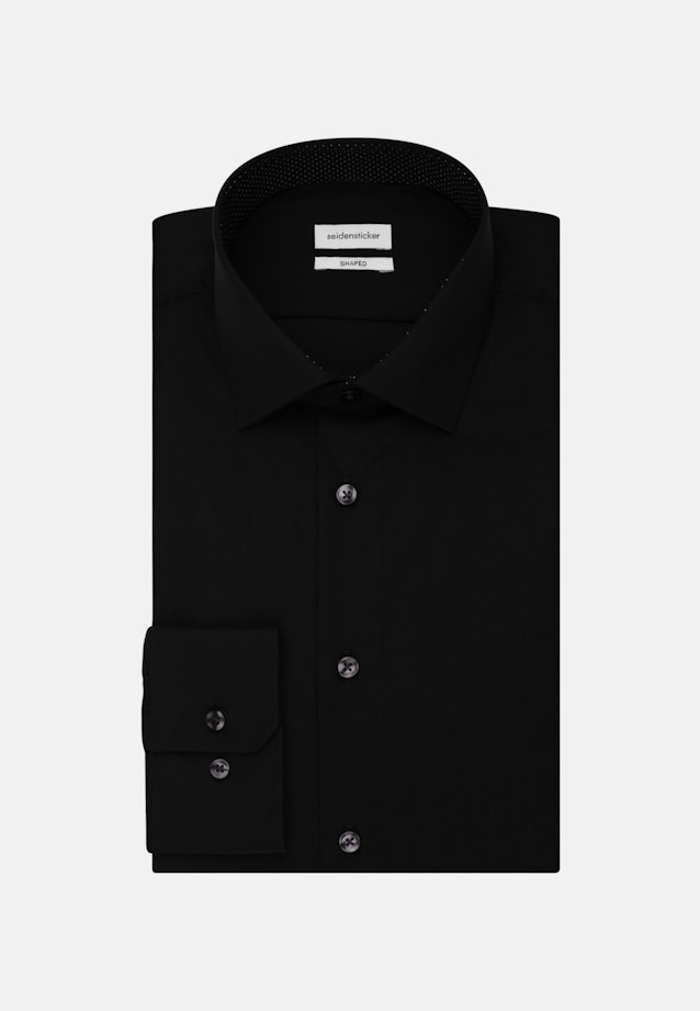 Chemise Business Shaped Popeline Col Kent in Noir |  Seidensticker Onlineshop