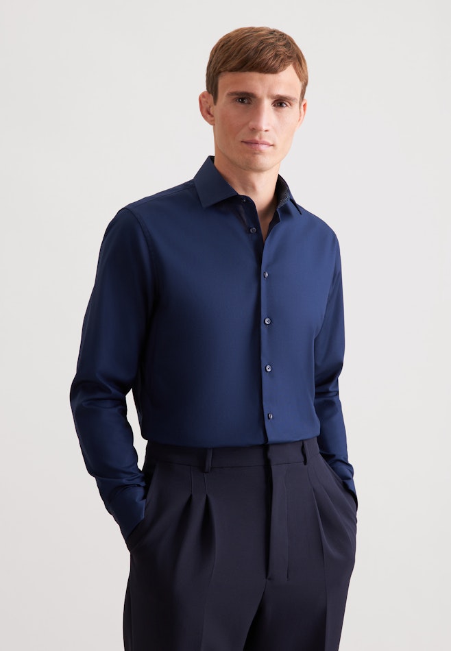 Shaped Business shirt Uni in Dark Blue | Seidensticker online shop