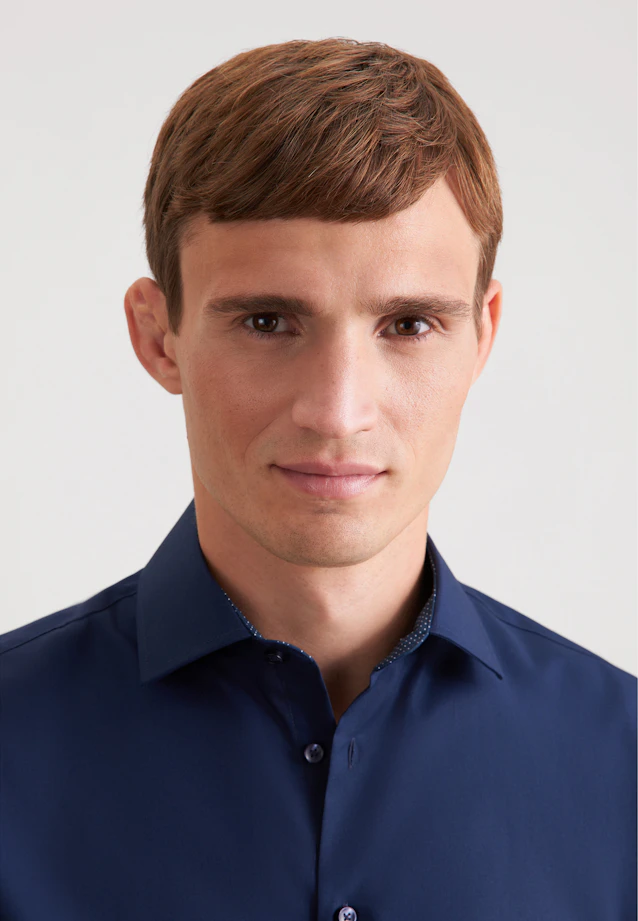 Shaped Business shirt Uni in Dark Blue |  Seidensticker Onlineshop