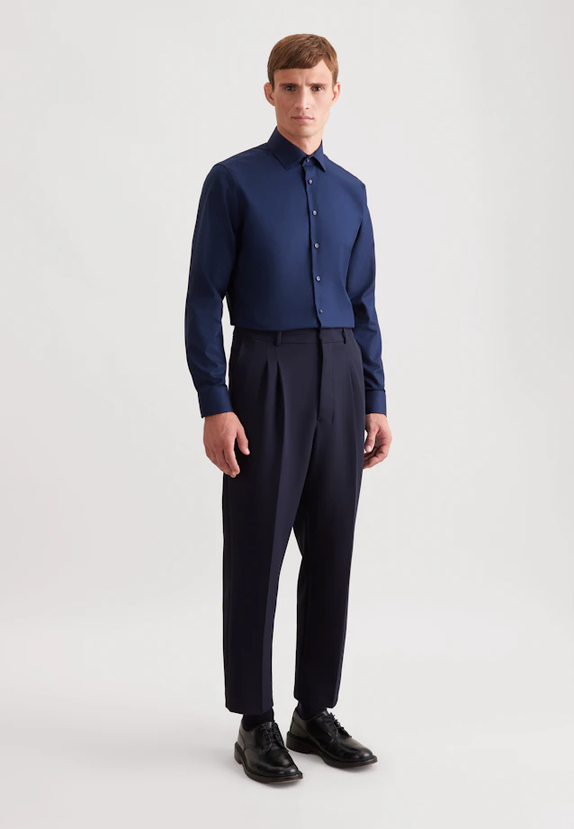 Shaped Business shirt Uni in Dark Blue |  Seidensticker Onlineshop