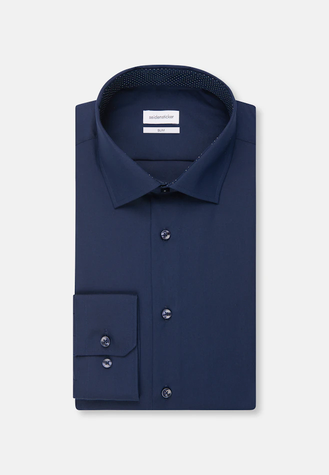 Shaped Business shirt Uni in Dark Blue | Seidensticker online shop