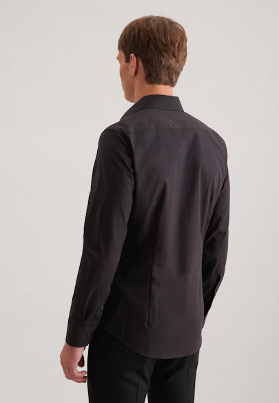 Shaped Business Hemd Uni in Schwarz |  Seidensticker Onlineshop