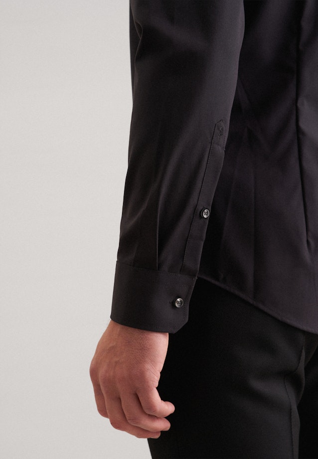 Shaped Business Hemd Uni in Schwarz |  Seidensticker Onlineshop