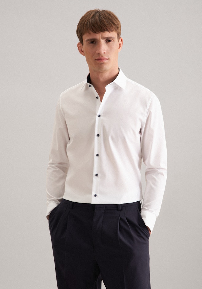 Shaped Business shirt Uni in White | Seidensticker online shop