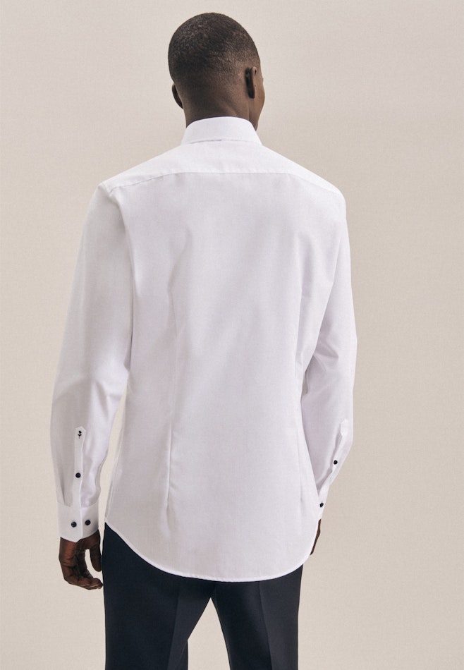 Non-iron Poplin Business Shirt in Shaped with Kent-Collar in White | Seidensticker online shop