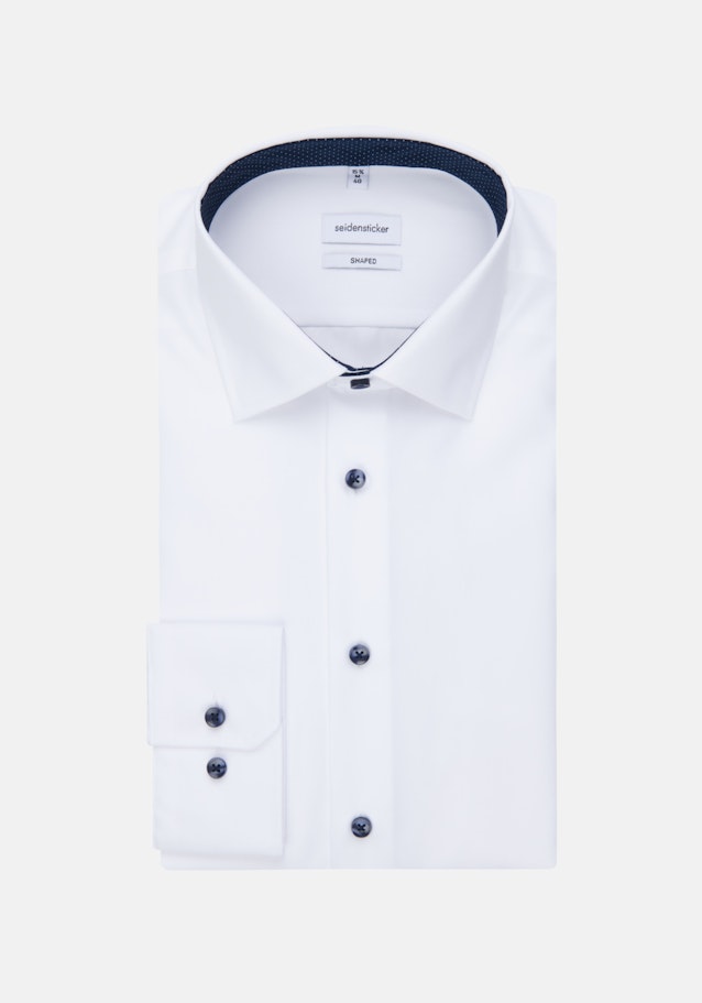 Non-iron Poplin Business Shirt in Shaped with Kent-Collar in White |  Seidensticker Onlineshop