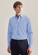 Non-iron Poplin Business Shirt in Shaped with Kent-Collar in Light Blue |  Seidensticker Onlineshop