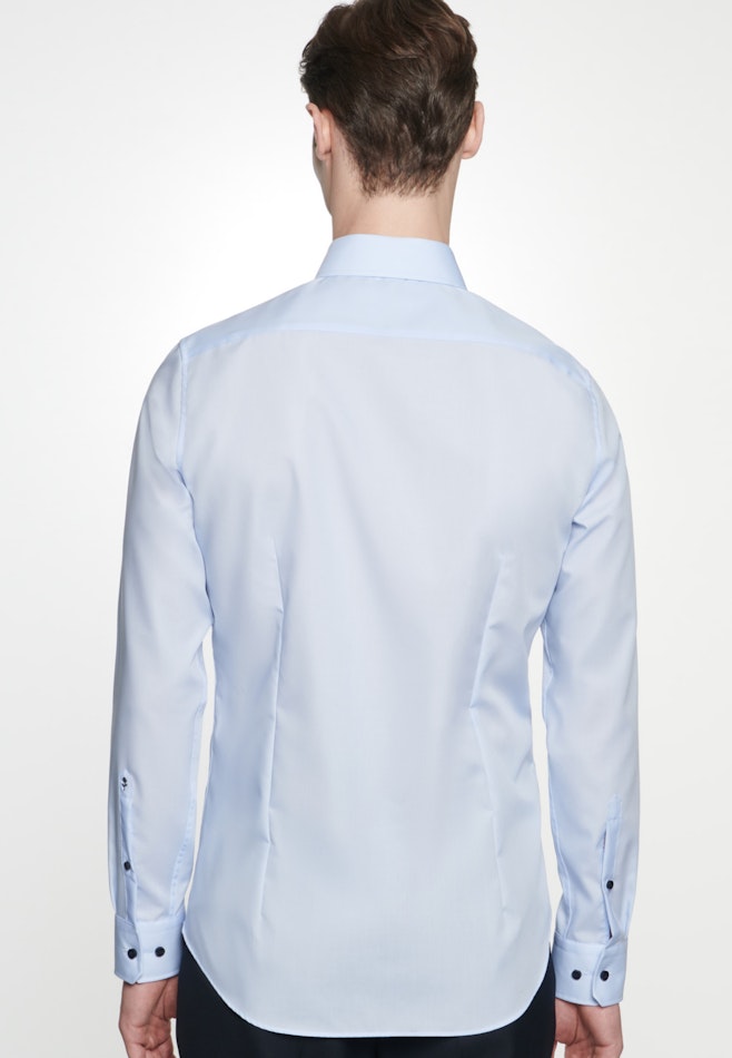 Non-iron Poplin Business Shirt in Shaped with Kent-Collar in Medium blue | Seidensticker online shop