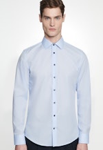 Chemise Business Shaped Popeline Col Kent in Bleu moyen |  Seidensticker Onlineshop