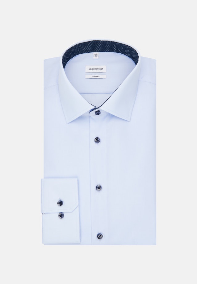 Chemise Business Shaped Popeline Col Kent in Bleu moyen |  Seidensticker Onlineshop