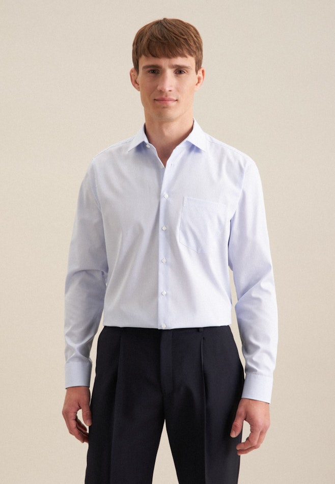 Regular Business shirt Stripes in Light Blue | Seidensticker online shop