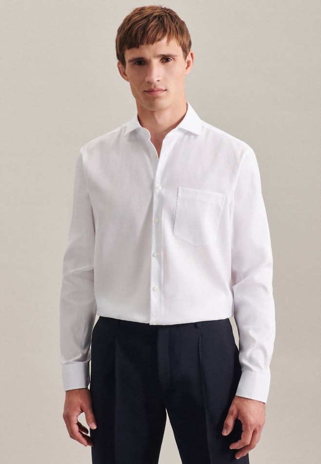 Non-iron Oxford shirt in Regular with Kent-Collar in White | Seidensticker online shop