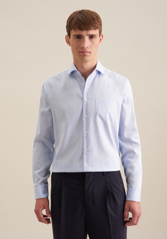 Non-iron Oxford shirt in Regular with Kent-Collar in Light Blue | Seidensticker Onlineshop