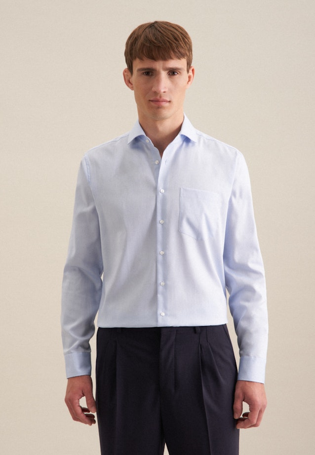 Non-iron Oxford shirt in Regular with Kent-Collar in Light Blue |  Seidensticker Onlineshop