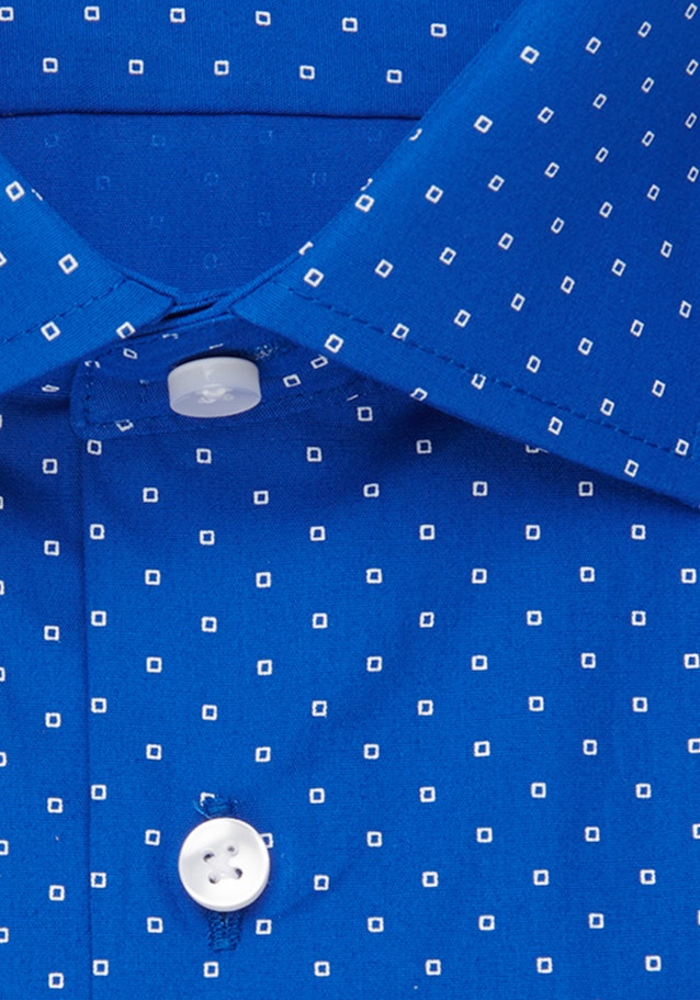 Regular Business Hemd Druck in Mittelblau | Seidensticker Onlineshop