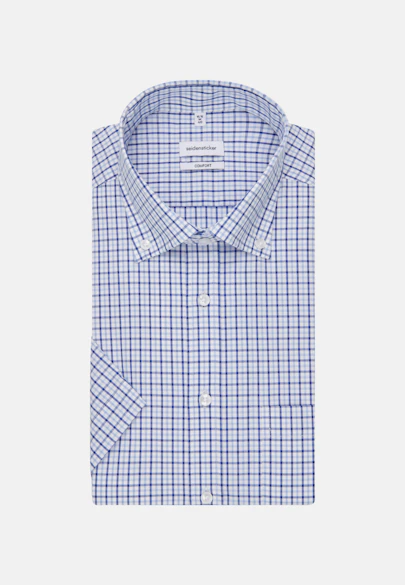 Comfort Business Shirt Check in Medium Blue |  Seidensticker Onlineshop