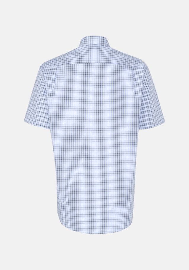 Non-iron Popeline Korte mouwen Business overhemd in Comfort with Button-Down-Kraag in Middelmatig Blauw |  Seidensticker Onlineshop