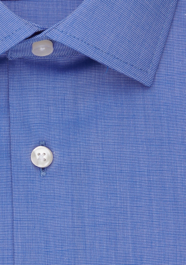 Bügelfreies Fil a fil Kurzarm Business Hemd in Slim mit Kentkragen in Mittelblau |  Seidensticker Onlineshop