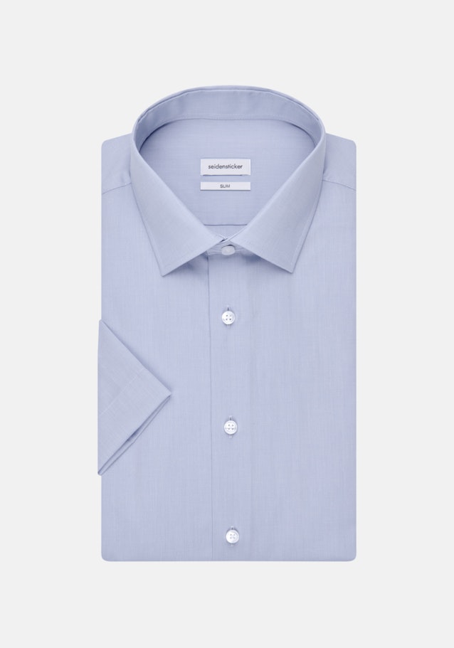 Non-iron Fil a fil Short sleeve Business Shirt in Slim with Kent-Collar in Light Blue |  Seidensticker Onlineshop