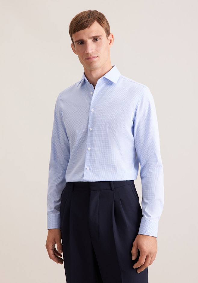 Slim Business Hemd Karo in Hellblau | Seidensticker Onlineshop