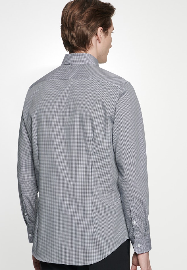 Non-iron Poplin Business Shirt in Slim with Kent-Collar in Dark Blue | Seidensticker online shop