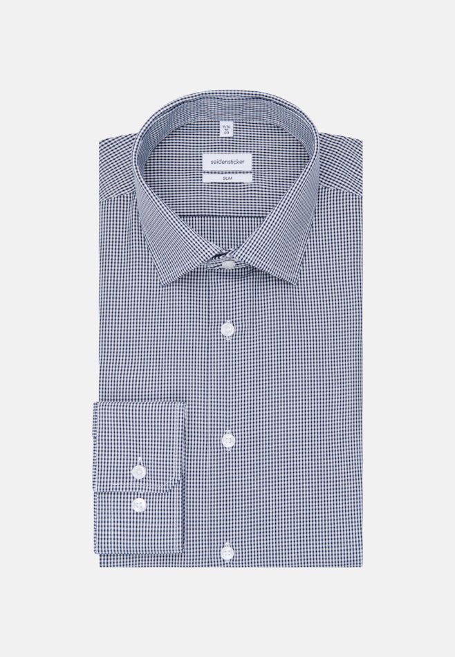 Slim Business Hemd Karo in Dunkelblau | Seidensticker Onlineshop