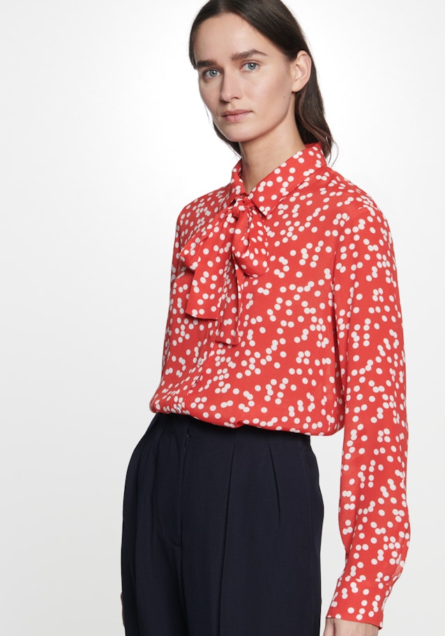 Long sleeve Crepe Shirt Blouse in Red |  Seidensticker Onlineshop