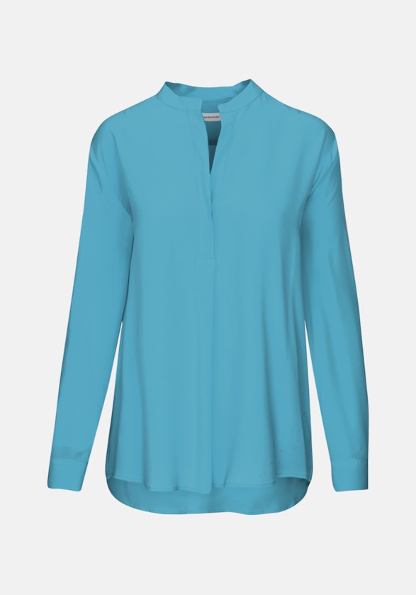 Long sleeve Twill Slip Over Blouse in Medium Blue |  Seidensticker Onlineshop