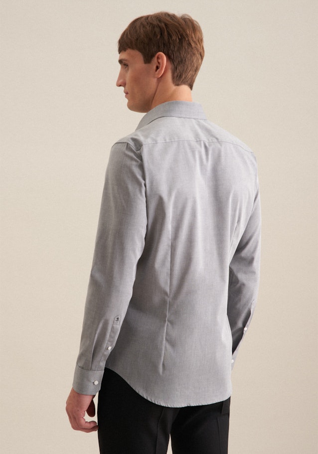 Non-iron Chambray Business Shirt in Slim with Kent-Collar in Grey | Seidensticker Onlineshop