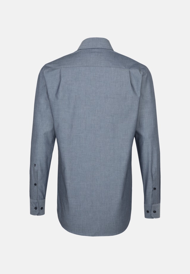 Non-iron Chambray Business Shirt in Comfort with Kent-Collar in Dark Blue |  Seidensticker Onlineshop
