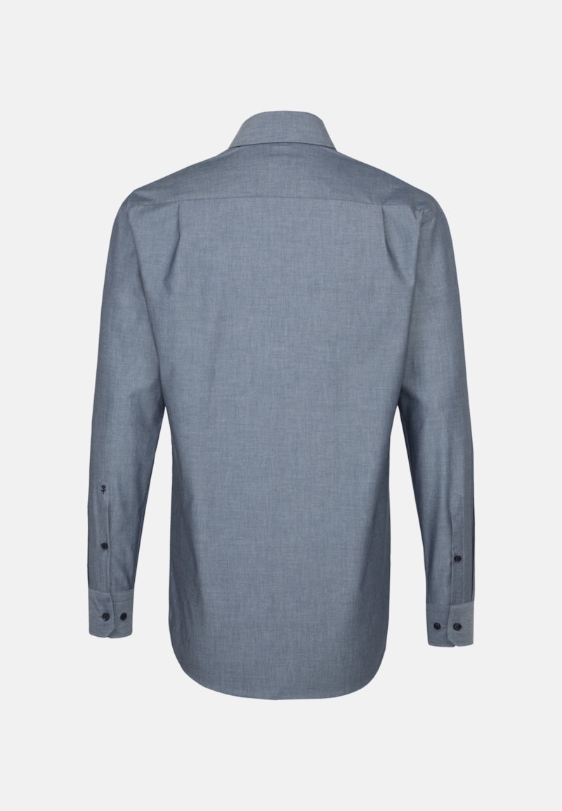 Non-iron Chambray Business Shirt in Comfort with Kent-Collar