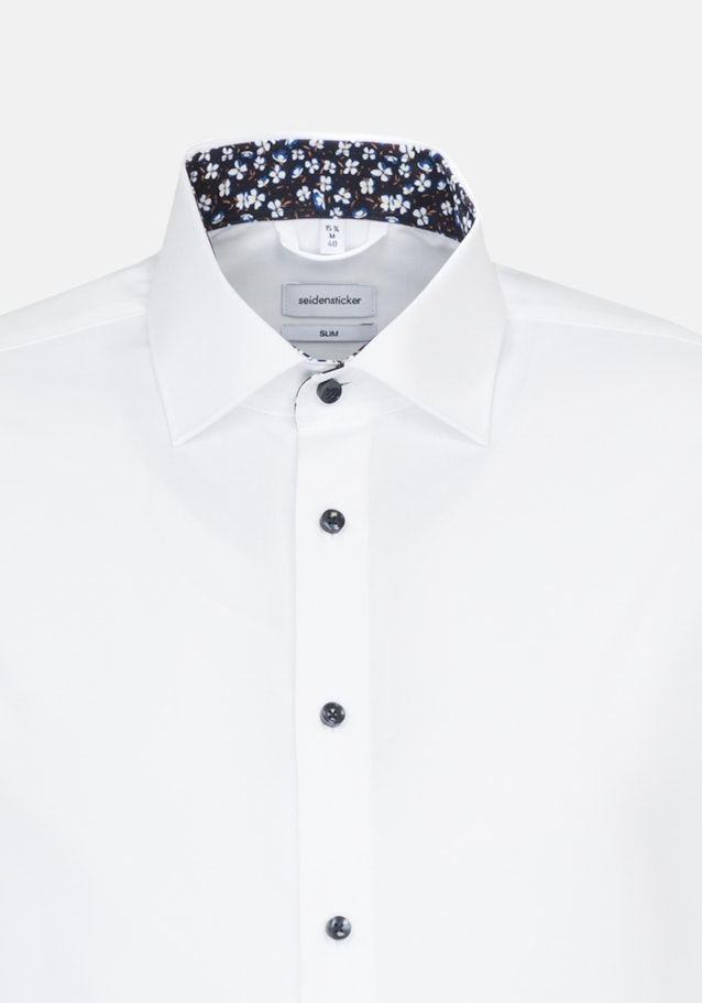 Non-iron Poplin Business Shirt in Slim with Kent-Collar in White |  Seidensticker Onlineshop