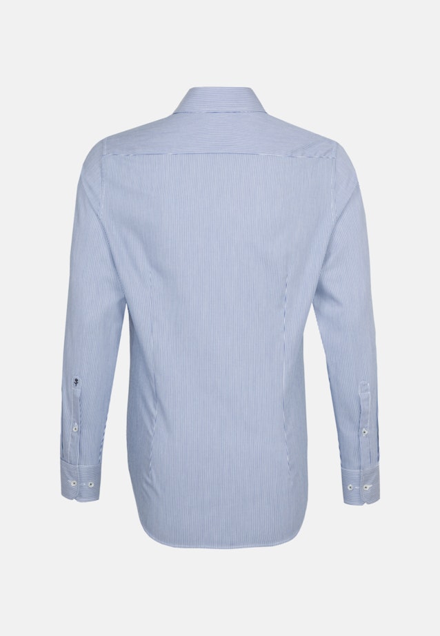 Bügelleichtes Twill Business Hemd in Shaped mit Kentkragen und extra langem Arm in Mittelblau |  Seidensticker Onlineshop