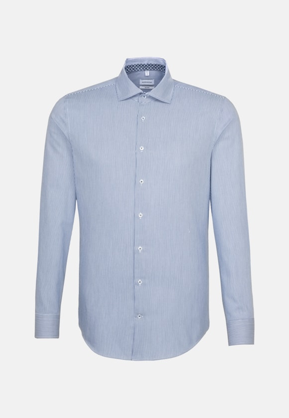 Easy-iron Twill Business Shirt in Shaped with Kent-Collar and extra long sleeve in Medium Blue |  Seidensticker Onlineshop
