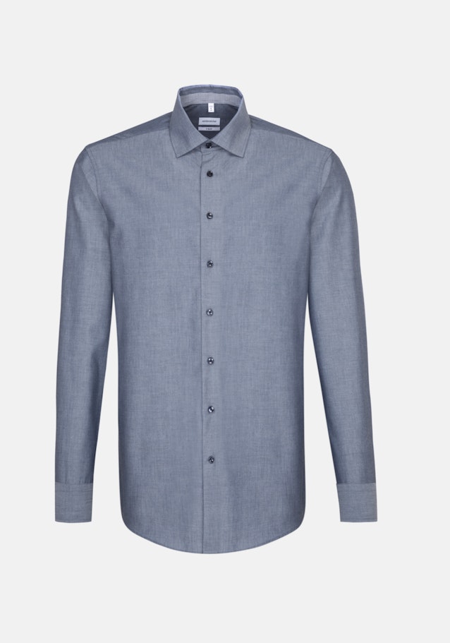 Non-iron Chambray Business Shirt in X-Slim with Kent-Collar in Dark Blue |  Seidensticker Onlineshop