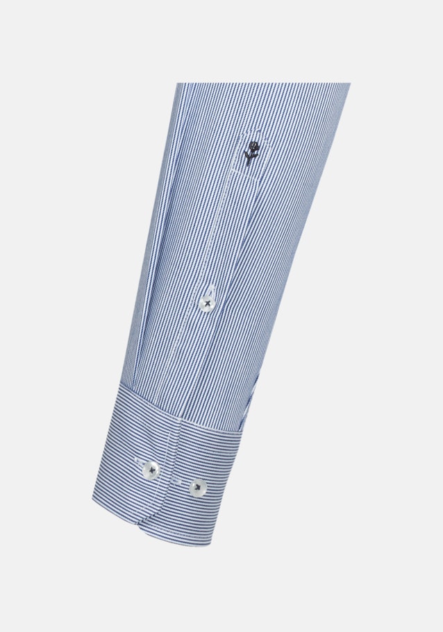 Easy-iron Twill Business overhemd in Slim with Kentkraag and extra long sleeve in Middelmatig Blauw |  Seidensticker Onlineshop