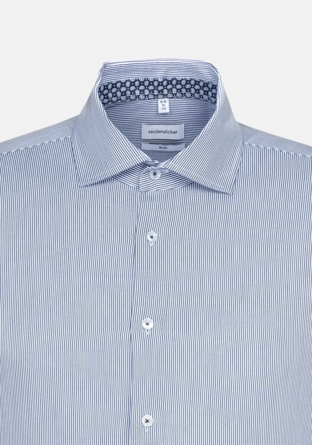 Easy-iron Twill Business overhemd in Slim with Kentkraag and extra long sleeve in Middelmatig Blauw |  Seidensticker Onlineshop