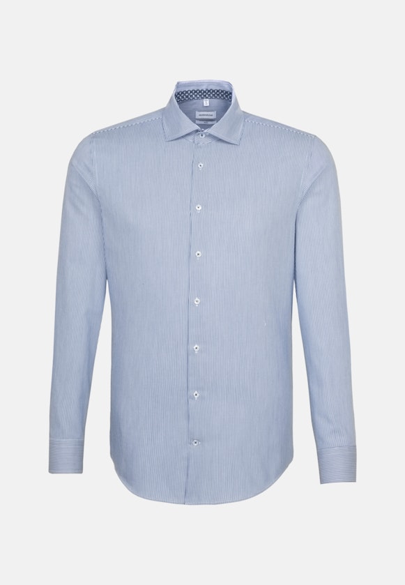 Easy-iron Twill Business Shirt in Slim with Kent-Collar and extra long sleeve in Medium Blue |  Seidensticker Onlineshop