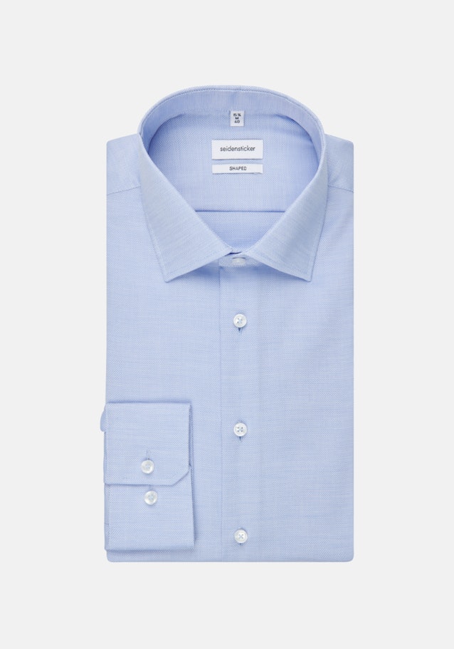 Non-iron Structure Business Shirt in Shaped with Kent-Collar and extra long sleeve in Light Blue |  Seidensticker Onlineshop